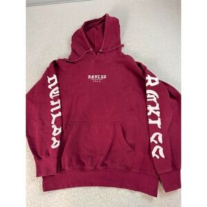 Young & Reckless Mens Logo Graphic Hoodie Sweatshirt Drawstring Fleece Red L